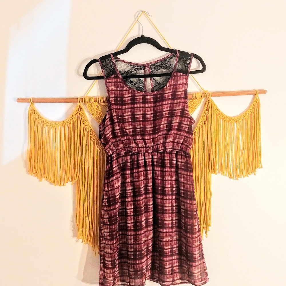 3 for $12 Purple/pink with black lace dress